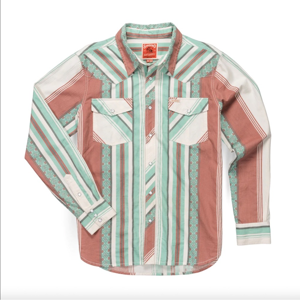 Sendero THE WYATT PEARL SNAP LONG SLEEVE SERAPE SHIRT